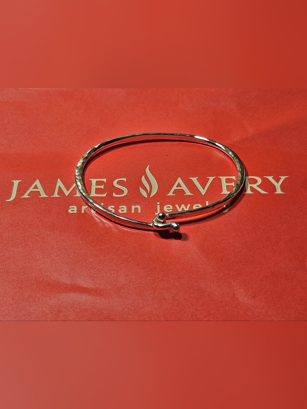 James Avery Sterling Hammered Hook-On Bracelet